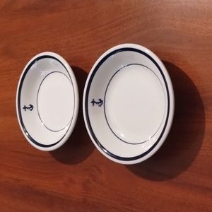 2 VINTAGE HOMER LAUGHLIN U.S. NAVY FOULED ANCHOR 5” Dessert Bowls